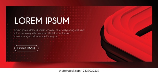 Abstract Red Fluid Banner Template. Modern background design. gradient color. Dynamic Waves. Liquid shapes composition. Fit for banners