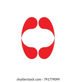 abstract red fluid blood design logo vector
