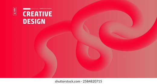 Abstract Red Fluid Dynamic Creative Design Background Vector