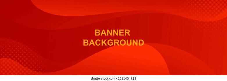 Abstract red fluid wave background with halftone, modern dynamic banner. Suitable for templates, sale banners, events, ads, web, pages and headers