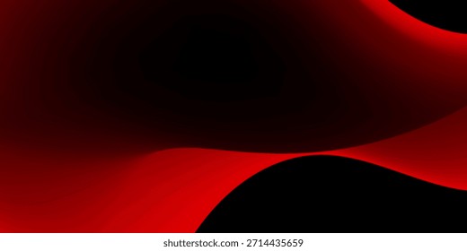 Fondo de onda de fluido rojo Abstractas. Forma de gradiente fluida suave en negro. Diseño moderno de moda en Ilustración vectorial