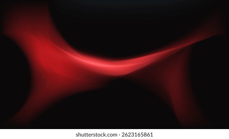Onda fluida roja Abstractas sobre fondo oscuro. Concepto de página de destino