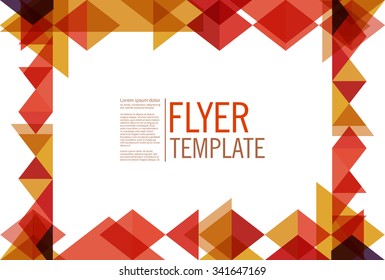 Abstract red flyer template - Vector background design elements