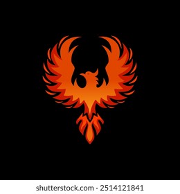 abstract red flying phoenix bird logo abstract vector