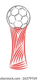 An abstract red football cup