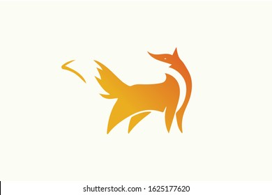 Abstract Red Fox Silhouette and good for Mascot logo also tshirt design 