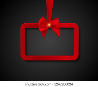 Abstract Red Frame with Satin Bow Vector Illustration EPS10