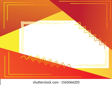 abstract red frame with triangles on the sides for photo, for test