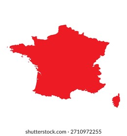 Abstract Red France Simple Map
