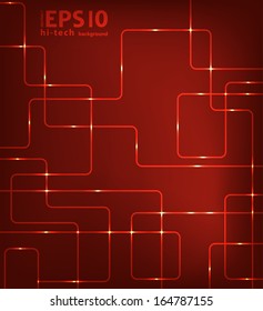 Abstract red futuristic EPS10 vector modern hi-tech glowing background illustration