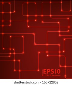Abstract red futuristic EPS10 vector modern hi-tech glowing background illustration 