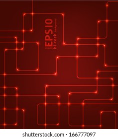 Abstract red futuristic EPS10 vector modern hi-tech glowing background illustration 