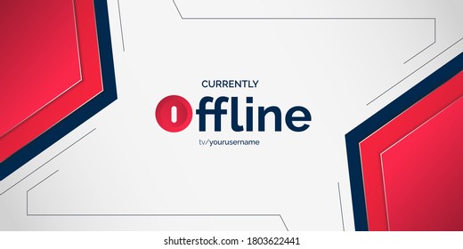 Abstract Red Futuristic Offline Stream Gaming Banner Background Vector Template.