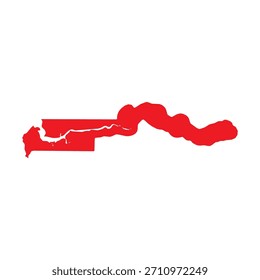 Abstract Red Gambia Simple Map