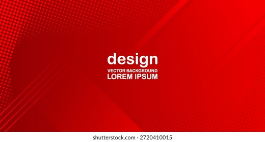 Fondo geométrico rojo Abstractas con capas diagonales y puntos de semitono. Traje para el Anuncio, el Web, el folleto, el panfleto y la presentación