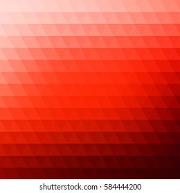Abstract red geometric background formed with triangles in rows, square format.