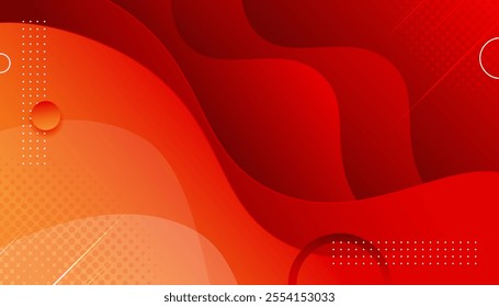 Abstract red geometric background with modern style wavy pattern texture