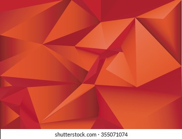 Abstract red geometric background. Polygonal vector background. Futuristic HUD background.Techno. 3d ruby texture.