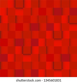 Abstract red geometric background from squares. Vector