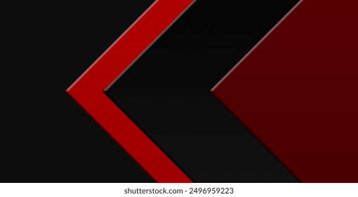 Abstract red geometric black metallic design modern futuristic background vector illustration.