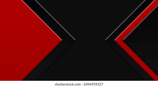 Abstract red geometric black metallic design modern futuristic background vector illustration.