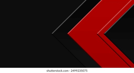 Abstract red geometric black metallic design modern futuristic background vector illustration.