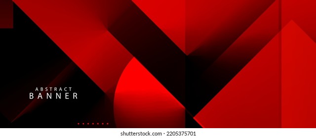 Abstract red geometric design banner background