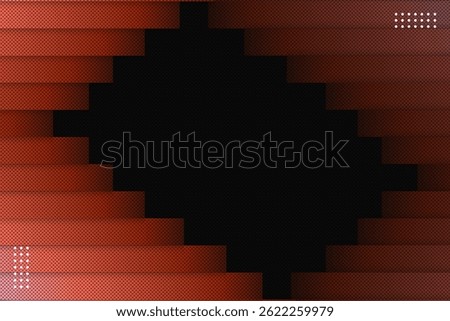 Abstract Red Geometric Design with Gradual Stairs Effect Background.Vector Illustration