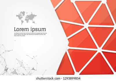 Abstract Red geometric design template with triangular polygonal background. Info graphics background with geometric shapes. creative business cards, clean and modern concept.