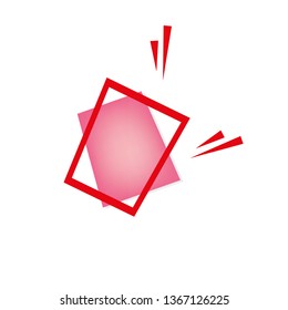 Abstract red geometric element