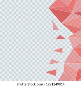 Abstract red geometric gradient background with polygonal shape. Modern template.