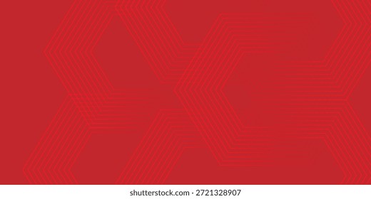 Fundo de Hexágono Geométrico Vermelho Abstrato com Padrão Triplo