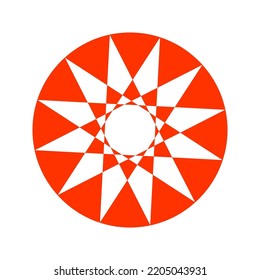 Resumen del icono geométrico rojo en forma circular. Elemento para el diseño. Arte vector.