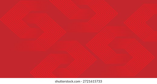 Abstract Red Geometric Interlocking Hexagon Background
