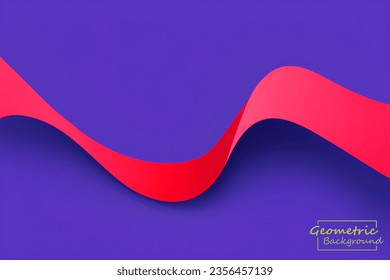 Abstract red geometric. Isolate on purple background. Vector illustration.