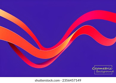 Abstract red geometric. Isolate on purple background. Vector illustration.