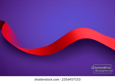 Abstract red geometric. Isolate on purple background. Vector illustration.