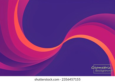 Abstract red geometric. Isolate on purple background. Vector illustration.