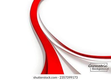 Abstrakte rote Geometrie. Einzeln auf weißem Hintergrund. Vektorgrafik.