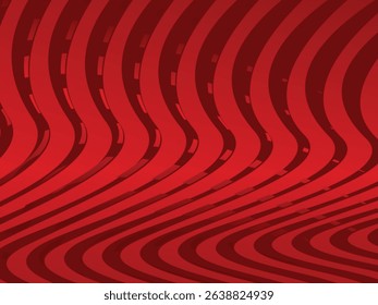Abstract red geometric lines on red background. Modern shiny gradient red futuristic lines pattern. Futuristic technology concept, suitable for covers, posters, banners, flyers, websites, etc.	

