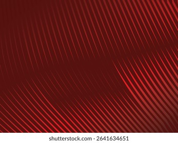 Abstract red geometric lines on red background. Modern shiny gradient red futuristic pattern. Futuristic technology concept, suitable for cover, poster, banner, flyer, website, etc.	