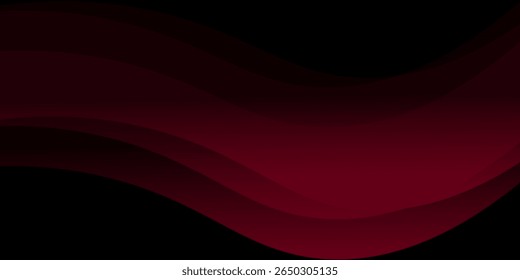 Abstract red geometric lines on dark red background. Modern shiny red wavy lines pattern. Futuristic technology concept. eps10.
