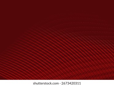 Abstrakte rote geometrische Linien auf rotem Hintergrund. Modernes glänzendes Farbverlauf rot futuristische Muster. Futuristisches Technologiekonzept, geeignet für Cover, Poster, Banner, Flyer, Website usw.	
