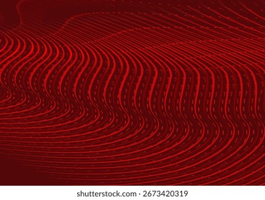 Abstract red geometric lines on red background. Modern shiny gradient red futuristic pattern. Futuristic technology concept, suitable for cover, poster, banner, flyer, website, etc.	
