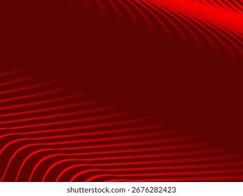 Abstract red geometric lines on red background. Modern shiny gradient red futuristic pattern. Futuristic technology concept, suitable for cover, poster, banner, flyer, website, etc.