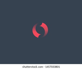 Abstract red geometric logo two lines circle gradient for business company
