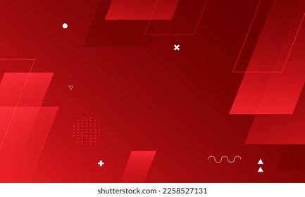 Abstract red geometric memphis background. Dynamic shapes composition. Eps10 vector