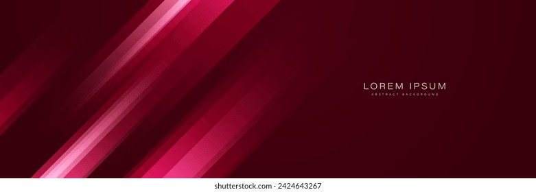 Abstract red geometric overlay layer background. Glowing geometric shapes. Dynamic diagonal lines. Modern futuristic graphic. Banner design with space for text. Vector Illustration