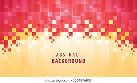 Abstract Red Geometric pixel background, Modern polygon pixel background. Pixel square design. Creative ideas for business presentations, template, banner, invitation card, social media
