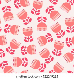 Resumen del fondo del patrón de flores de forma geométrica roja. Ilustración del vector